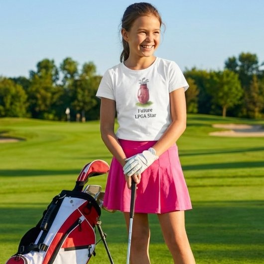 Pink Golf Bag Junior Youth Girl  T-shirt