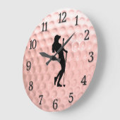 Pink Golf Ball with Black Numbers Sport Grote Klok (Hoek)