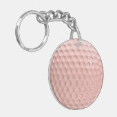 Pink Golf Ball with Black Numbers Sport Sleutelhanger (Voorkant Links)