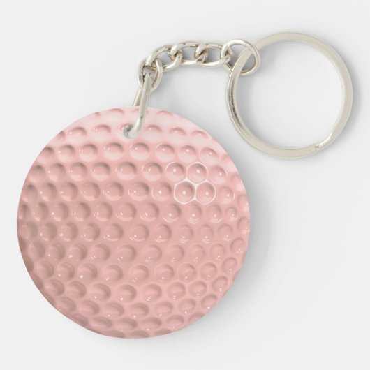 Pink Golf Ball with Black Numbers Sport Sleutelhanger (Achterkant)