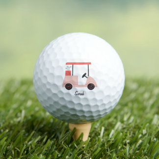 Pink Golf Cart Breast Cancer Awareness Personalize Golfballen