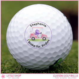 Pink Golf Cart I Break for Birdies Custom Golf Golfballen
