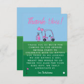 Pink Golf Gender Reveal Party Dank u Bedankkaart (Voorkant / Achterkant)