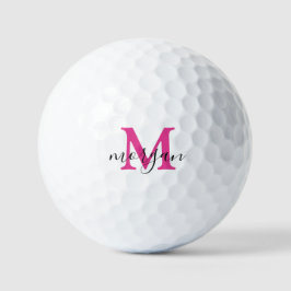 Pink Golf Gifts For Her Women Monogrammed Initial Golfballen