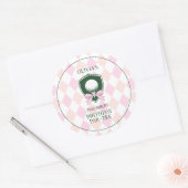 Pink Golf Girls Personalized 2nd Birthday Party Ronde Sticker (Envelop)