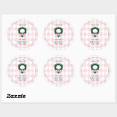 Pink Golf Girls Personalized 2nd Birthday Party Ronde Sticker (Vel)