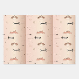 Pink Gondolas Venice Italië verpakkingspapier Inpakpapier Vel