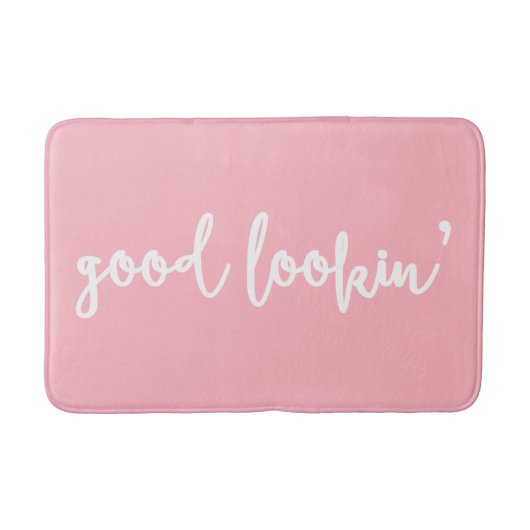 Pink Good Lookin' Modern Calligraphy Badmat (Voorkant)