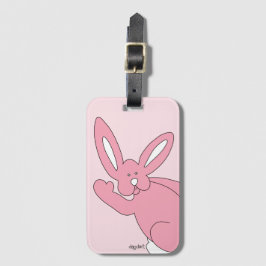 Pink Goodbye Bunny Bagagelabel