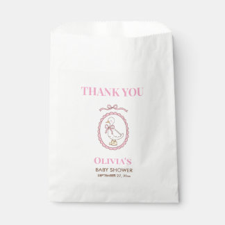 Pink Goose Baby Shower Favor Bags | Personalized Bedankzakje