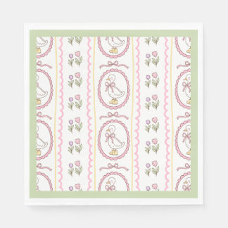 Pink Goose Baby Shower Standard Luncheon Napkin Servet