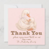 Pink Goose Labor Delivery NICU Hospital Thank Bedankkaart (Voorkant)