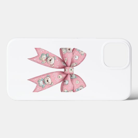 Pink Gothic skull bow case cute kawaii pastel Gru  (Achterkant (horizontaal))