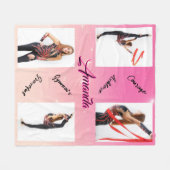 Pink Gradient 4 Fotocollage Woorden van Wijsheid Fleece Deken (Voorkant (Horizontaal))