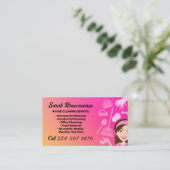 Pink Gradient Cleaning Service Janitorial Visitekaartje (Staand voorkant)