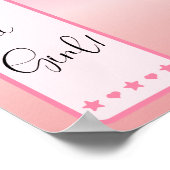 Pink Gradient Cute Eyeball Baby Shower Welcome Poster (Hoek)