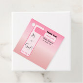 Pink Gradient Cute Eyeball Text Baby Shower Bedankjes Labels (In situ)