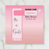 Pink Gradient Cute Eyeball Text Baby Shower Bedankjes Labels (Achterkant)