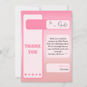 Pink Gradient Cute Eyeball Text Baby Shower Bedankkaart (Voorkant)