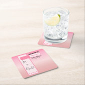 Pink Gradient Cute Eyeball Text Baby Shower Kartonnen Onderzetters (Insitu)