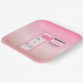 Pink Gradient Cute Eyeball Text Baby Shower Papieren Bordje (Gebogen)