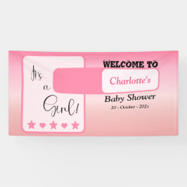 Pink Gradient Cute Eyeball Text Baby Shower Spandoek
