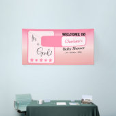 Pink Gradient Cute Eyeball Text Baby Shower Spandoek (Beurs)