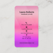 Pink Gradient Earring Display Kaart |Aangepaste si Visitekaartje (Achterkant)