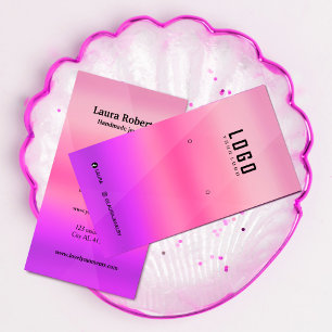 Pink Gradient Earring Display Kaart  Aangepaste si Visitekaartje
