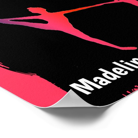 Pink Gradient Gymnastics Duo Name Art Poster (Hoek)