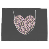 Pink Gradient Heart Circles – Dark Grey Minimal  Groot Cadeauzakje (Achterkant)