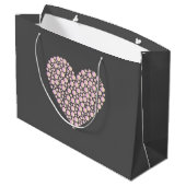 Pink Gradient Heart Circles – Dark Grey Minimal  Groot Cadeauzakje (Achterkant Gekanteld)