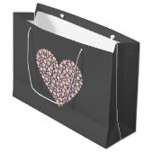 Pink Gradient Heart Circles – Dark Grey Minimal  Groot Cadeauzakje (Voorkant Gekanteld)