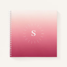 Pink Gradient Initials Notebook