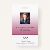 Pink Gradient Professional-werknemer-ID Badge (Voorkant)