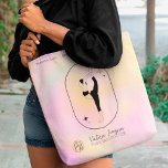Pink gradient star Yoga instructor studio teacher Tote Bag<br><div class="desc">Modern yellow and Pink gradient ombre with stars,  geometric shapes and yoga pose silhouette Yoga instructor studio teacher tote bag. Add your  logo.</div>