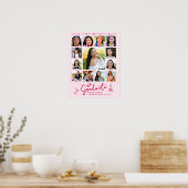 Pink Graduation K–12 Photo Collage Red Doodles Fun Poster (Keuken)