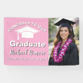 Pink Graduation Photo Spandoek (Horizontaal)