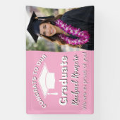 Pink Graduation Photo Spandoek (Verticaal)