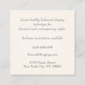 Pink Grand Piano Charming Musician's Vierkante Visitekaartje (Achterkant)