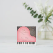 Pink Grand Piano Charming Musician's Vierkante Visitekaartje (Staand voorkant)