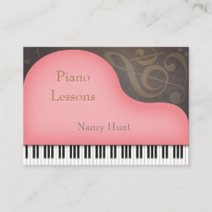 Pink Grand Piano Child Friendly Music Visitekaartje