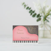 Pink Grand Piano Child Friendly Music Visitekaartje (Staand voorkant)