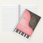 Pink Grand Piano Pianist & Music Lover's Custom Notitieboek (Binnen)