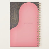 Pink Grand Piano Whimsical Music Symbols Aangepast Planner (Achterkant)