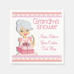 Pink Grandma Baby shower Party Napkins Servet