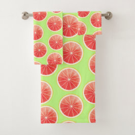 Pink Grapefruit Slicten Pattern Bad Handdoek