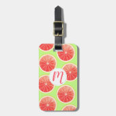 Pink Grapefruit Slicten Pattern Bagagelabel (Voorkant verticaal)