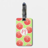 Pink Grapefruit Slicten Pattern Bagagelabel (Achterkant verticaal)
