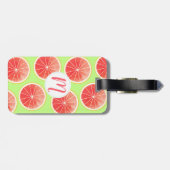 Pink Grapefruit Slicten Pattern Bagagelabel (Achterkant horizontaal)